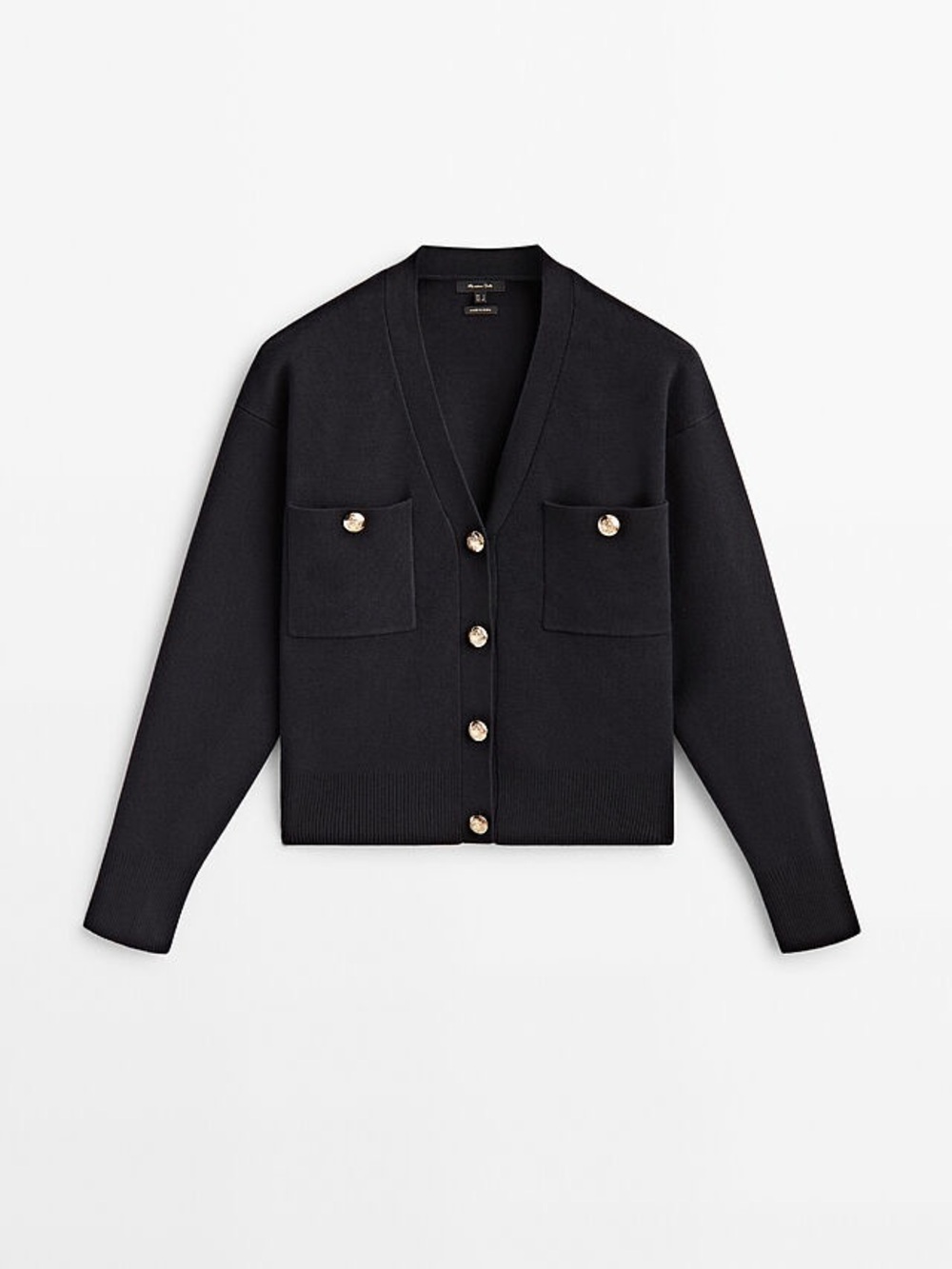 MASSIMO DUTTI V-Neck Cardigan Small Navy